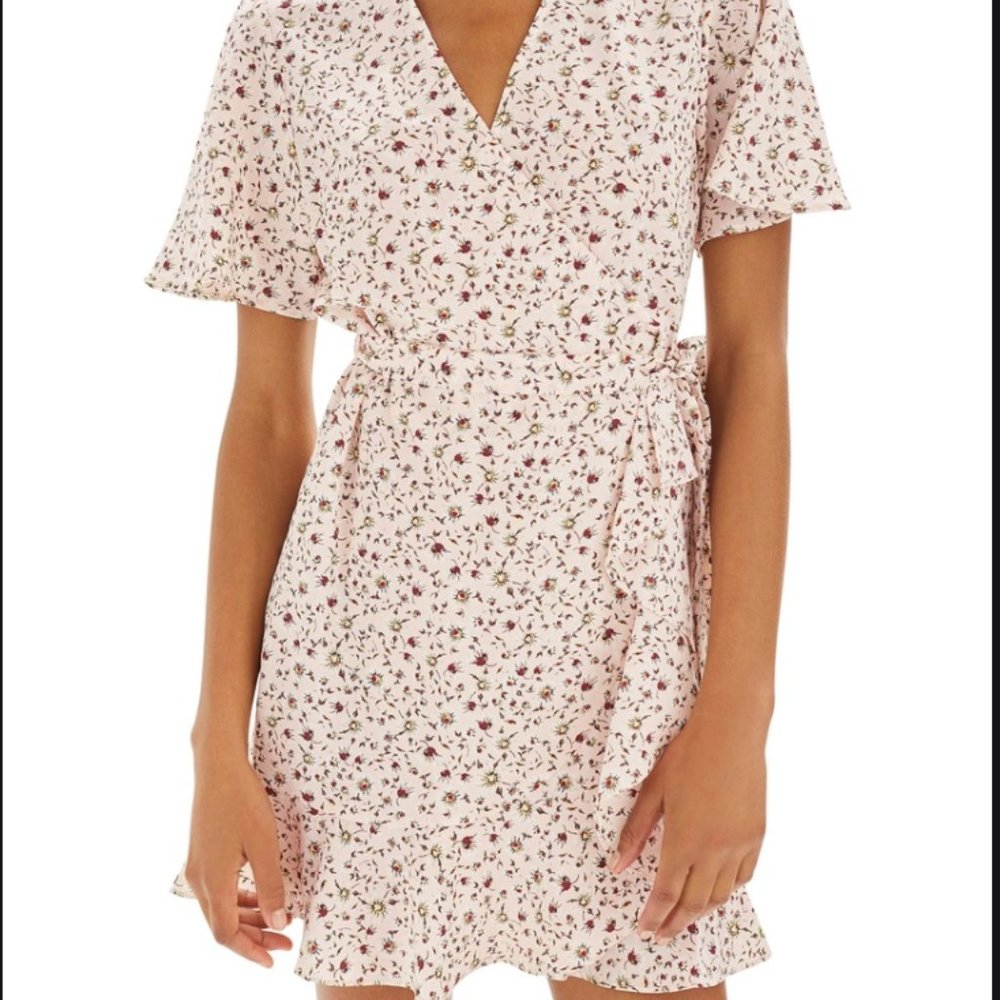 Topshop Daisy Ruffle Wrap Tea Dress